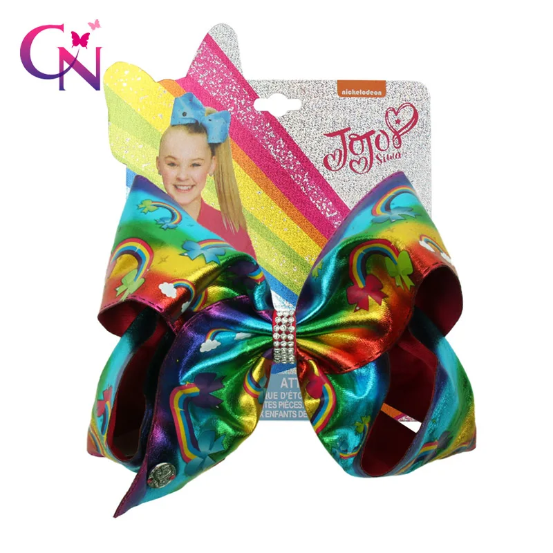 CN 7 &quotJojo луки для девочек/Jojo Siwa большой градиент радужные бантики волос с