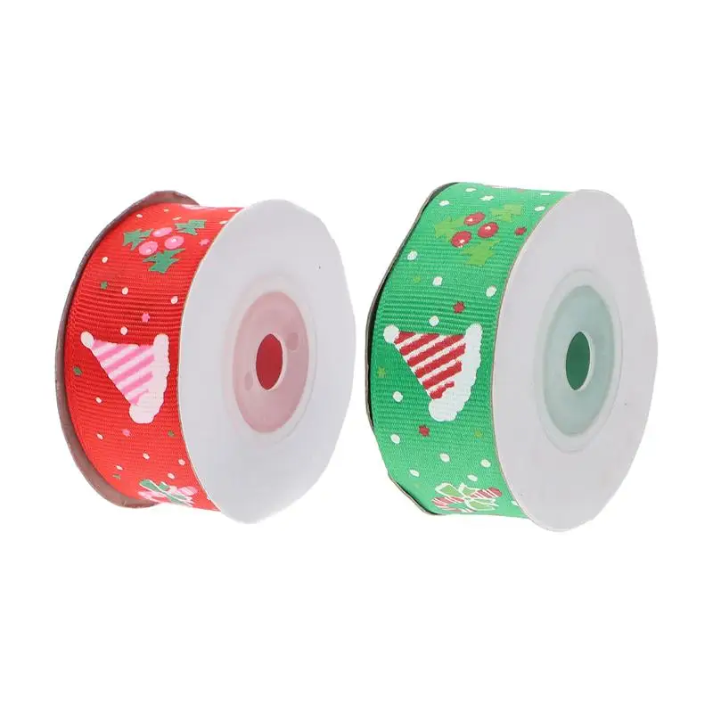 

2 Rolls Christmas Packaging Ribbon Xmas DIY Bowknot Ribbon Gift Wrapping Ribbon