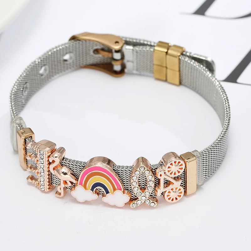 Браслет талисман BAOPON из нержавеющей стали для мужчин и женщин изящный сетчатый с