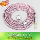 LN007596 16 Core с серебряным OCC из бескислородной меди, Смешанная плетеный кабель для 0,78 мм BA пользовательские Westone W4r UM3X UM3RC JH13 высокое шаг наушники