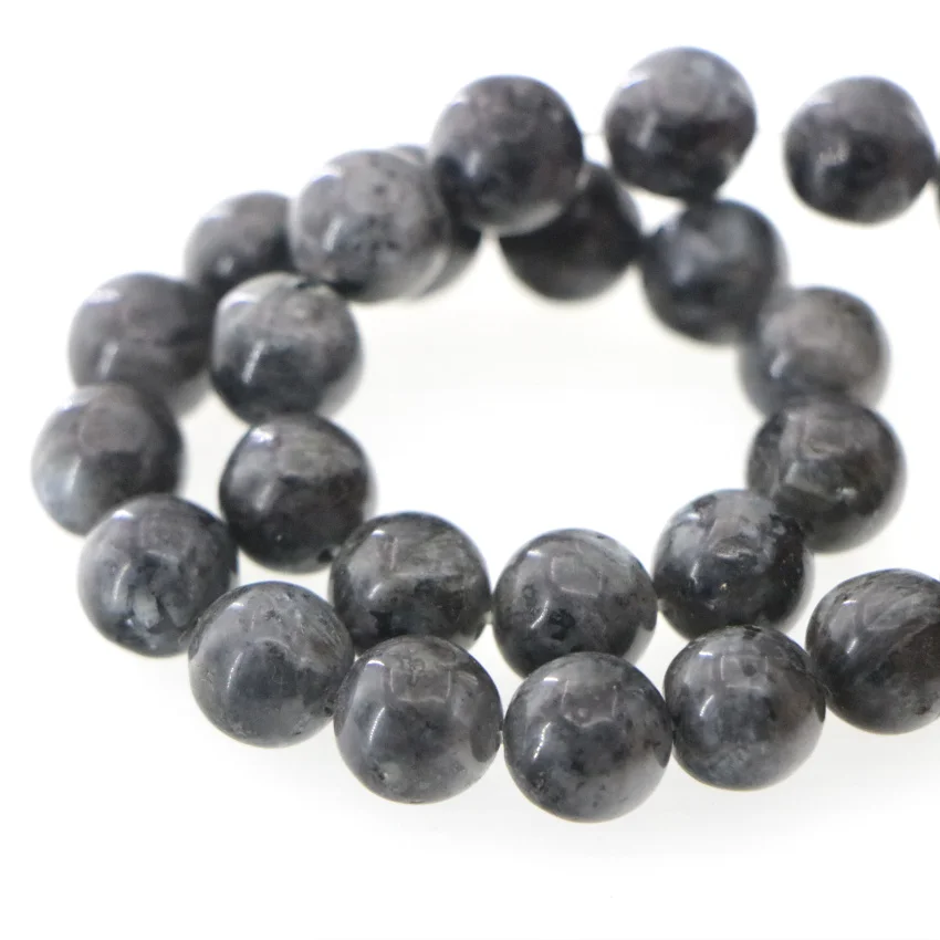 Натуральный камень 10 мм Черный Серый лабрадорит сделай сам круглые бусины
