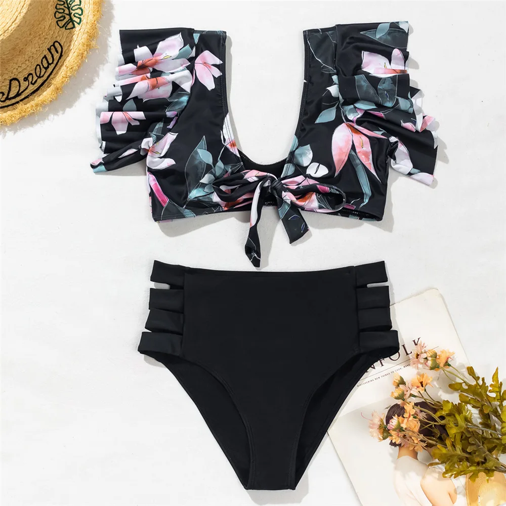 

Bikini 2021 Printed Swimsuit Women's Sexy Swimsuit Party Swimsuit Floral Print Strappy Bikini