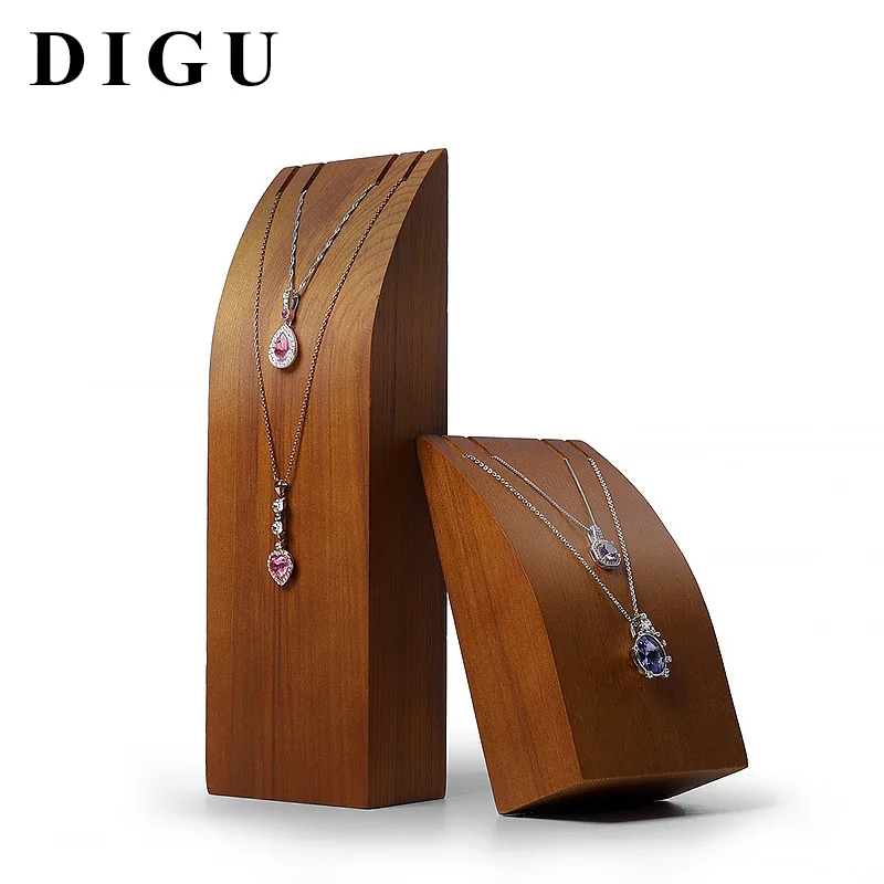 Jewelry Display Stand Vertical Necklace Shelf Jade Display Props Creative Solid Wood Jewelry Window Display Stand
