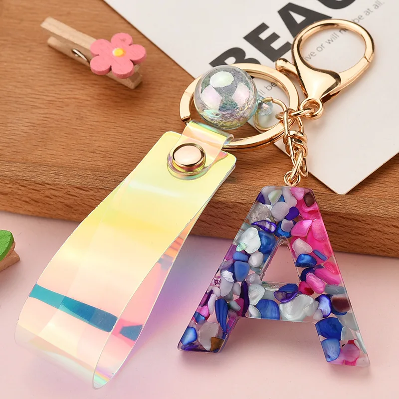 Из смолы АБС ручная работа A Z английские буквы Роскошный брелок градиент в виде