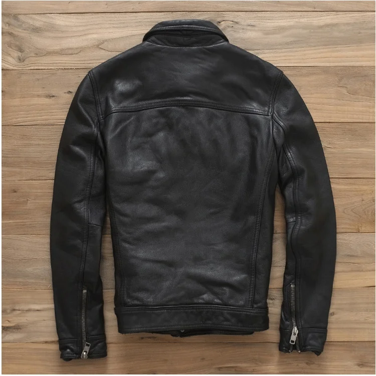 Импорт 2020 мужская куртка из воловьей кожи корейская мода приталенная