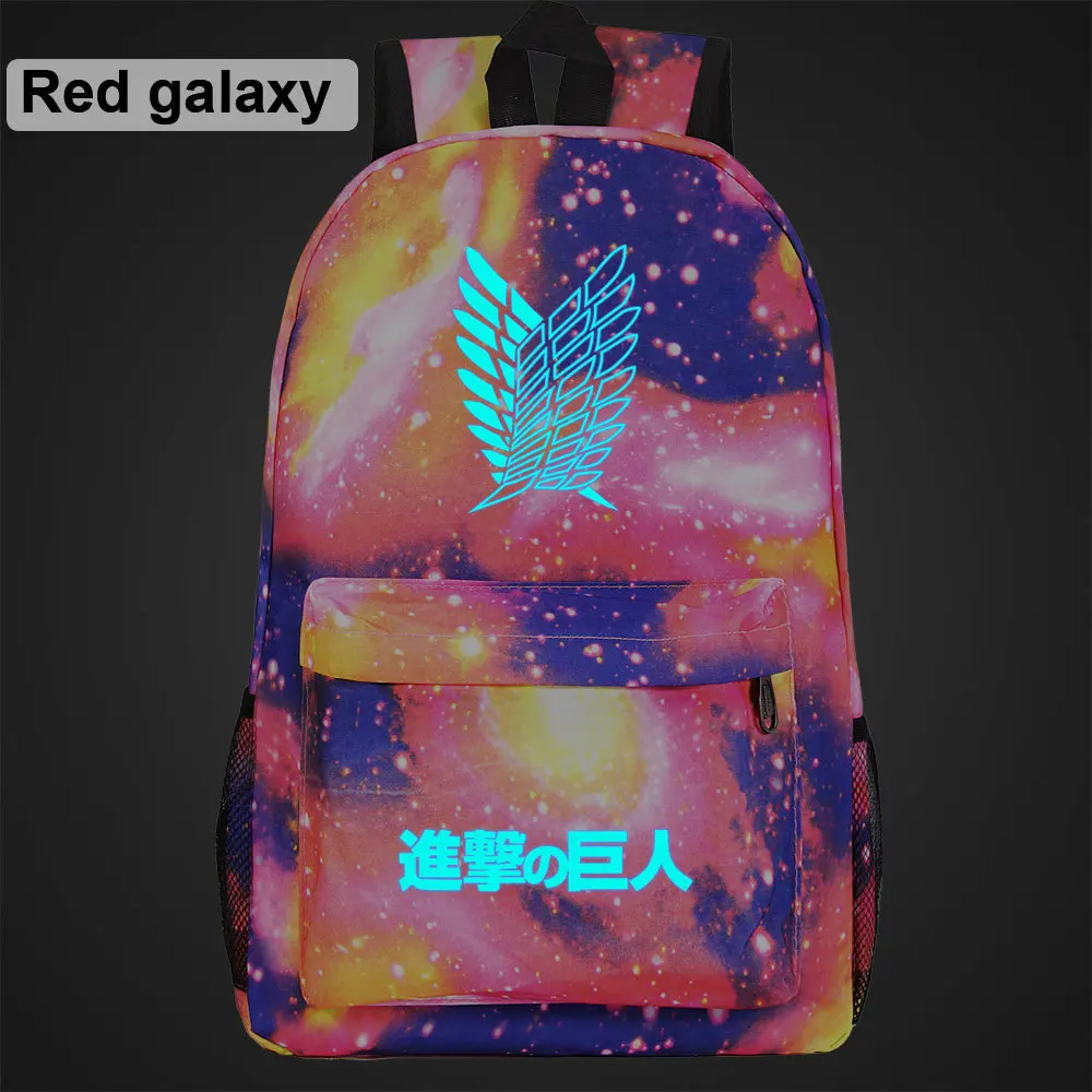 Новый стиль аниме атака на Титанов рюкзак светящаяся школьная сумка Оксфорд