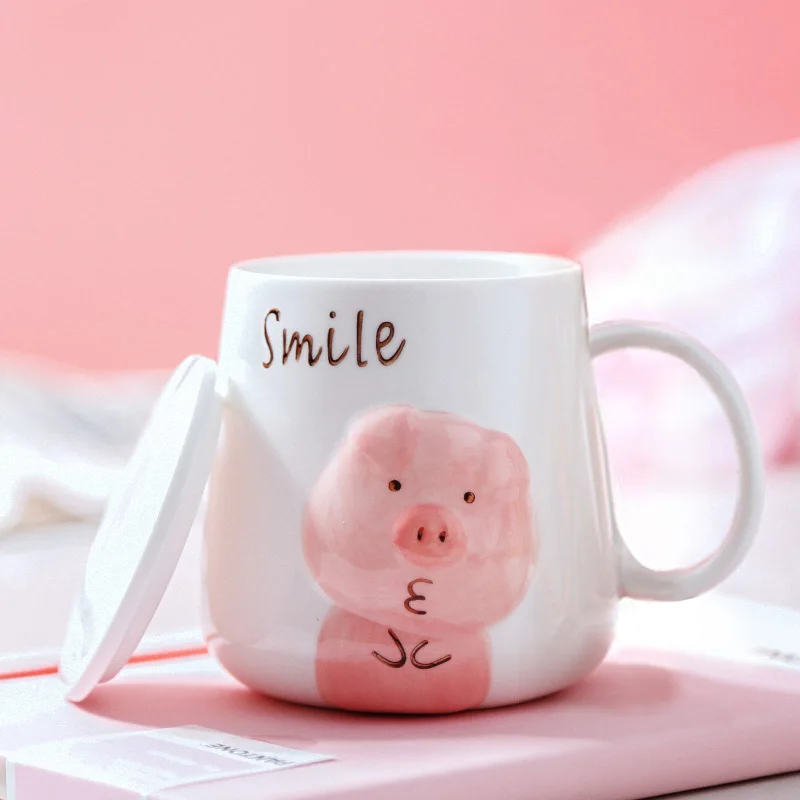 Uniho Фарфоровые Кружки Кофейные чашки Прекрасная чайная кружка с крышкой ручка