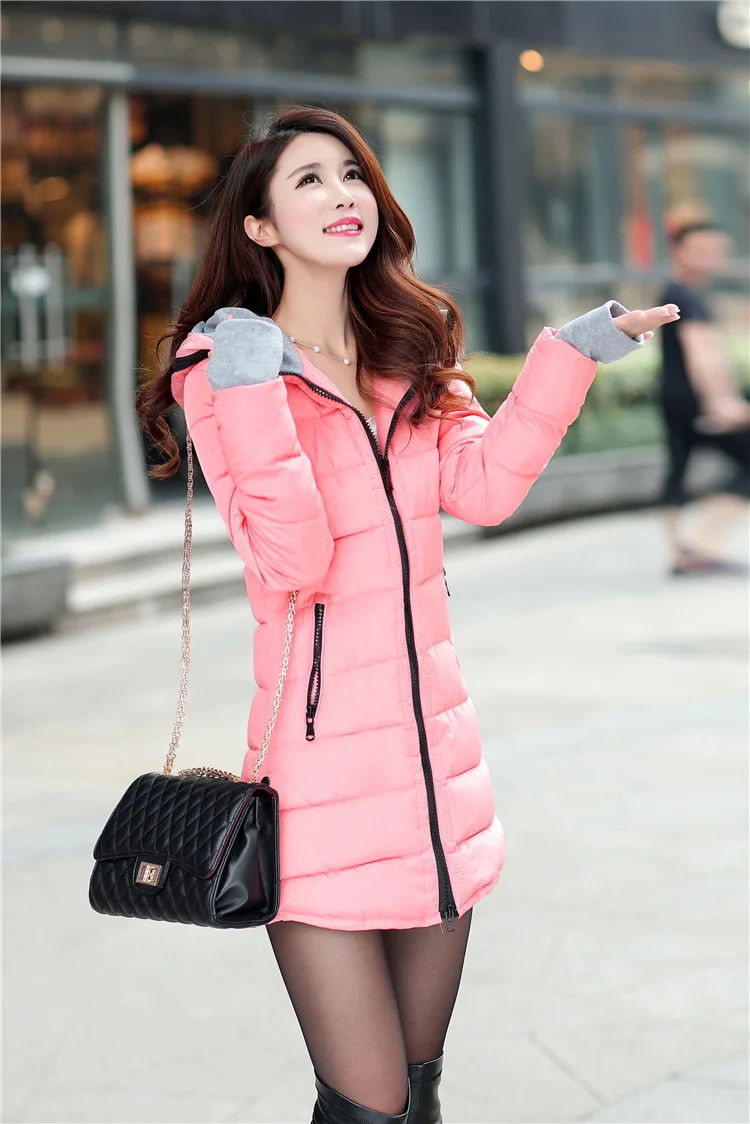Winter Warm Cotton Jacket Women's Large Size Long Jacket New Ultra-light Slim Hooded Windproof Down Jacket Women's Jacket