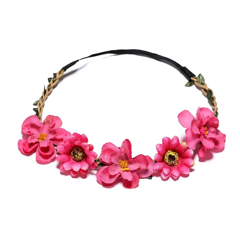 M MISM женская свадебная Цветочная повязка на голову для девочек Boho головной убор с цветами детские повязки на голову аксессуары для волос свадебный веночек пляжная гирлянда