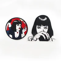 pulp fiction series cartoon cloth stickers embroidery patch stickers foreign trade wholesale accessories cloth stickers