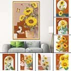 Набор для вышивки крестиком 5D DIY алмазное Рисование Подсолнечник Butterfly Cat, полная вышивка, мозаика, картина Стразы, распродажа