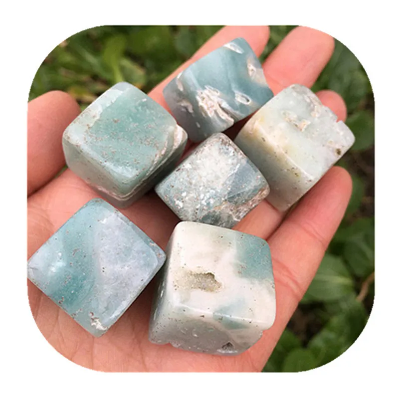 

Caribbean Calcite Cube Hand Carved Tumbled Crystals Healing Gemstones For Home Decoration