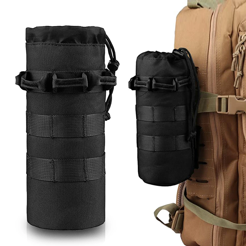 

Тактическая Сумка для бутылки с водой Molle, военная сумка на шнурке с открытым верхом, держатель для бутылки с водой, Сумка для кемпинга и путе...
