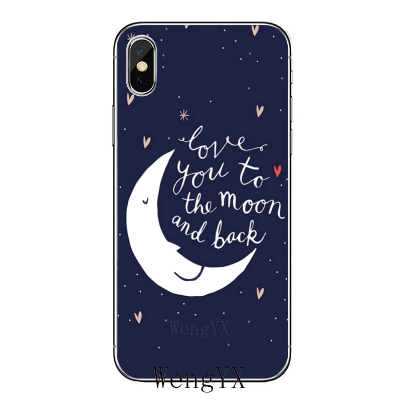 С надписью «I Love You To The Moon And Back(для iPhone 11 pro XR X XS Max 8 7 6s plus SE 5S 5c iPod Touch 5 6 Чехол - Цвет: Moon-And-Back-A-02