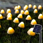 Уличная лампа на солнечной батарее, декоративный светильник для сада, милая сказочная лампа в виде грибов, водонепроницаемый ночсветильник для сада, патио, дорожек