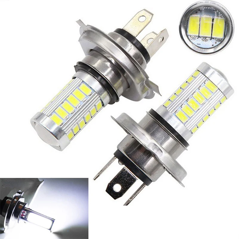 

1Pc H4 LED Lamp Car Headlight Cold White 33 SMD 5630 5730 Light Bulb Auto Automobile Fog Light Headlamp 12V DC High Quality New