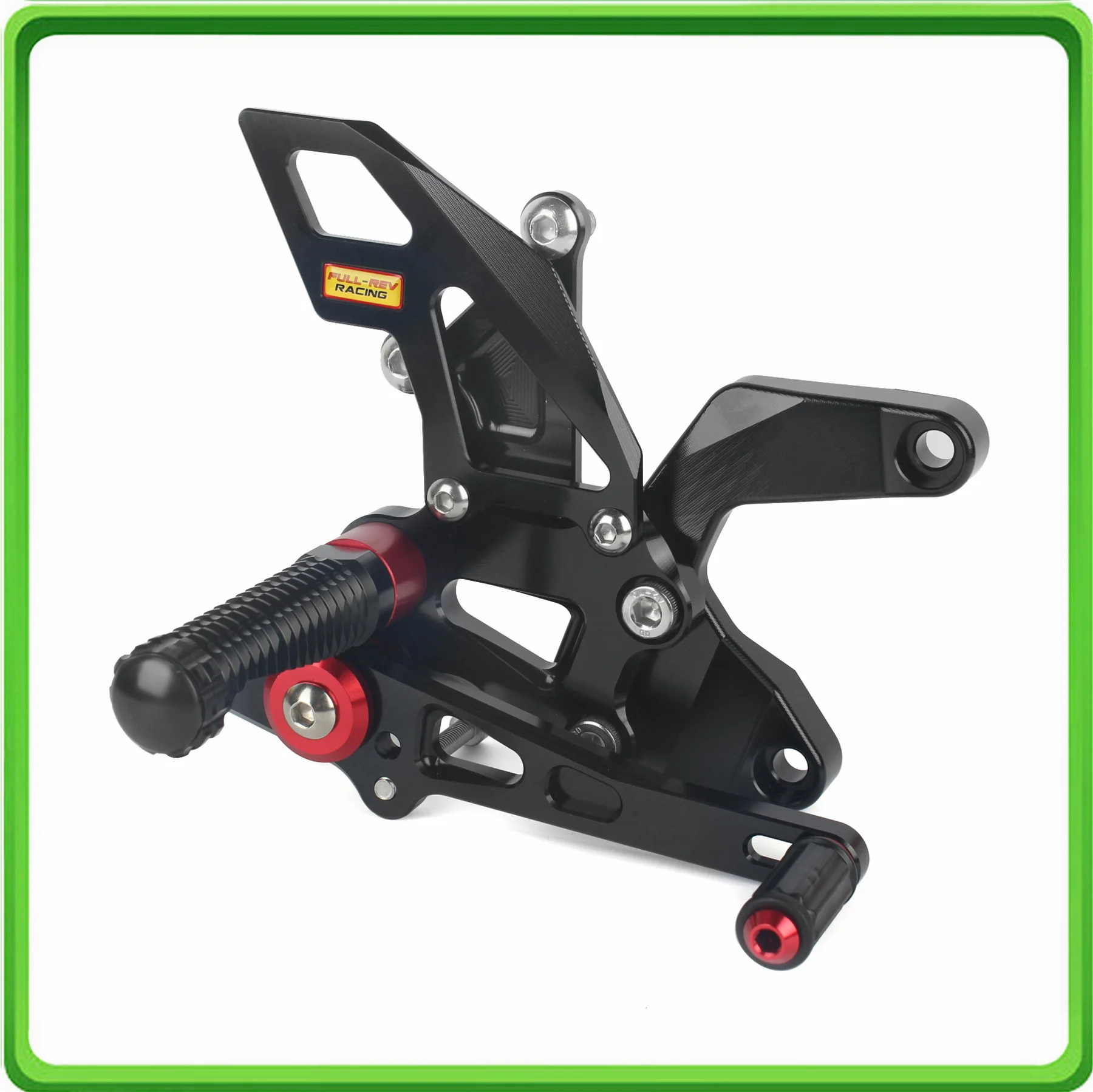 FULL-REV RACING Adjustable Rearsets Rear set Footpegs For Kawasaki Z900 2021-2022 black pegs | Foot Rests
