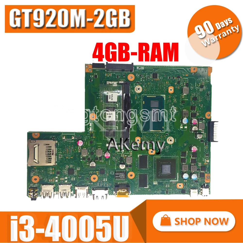 Akemy X540LJ материнская плата для ноутбука For Asus VivoBook X540L F540L A540L R540L оригинальная 4GB RAM I3