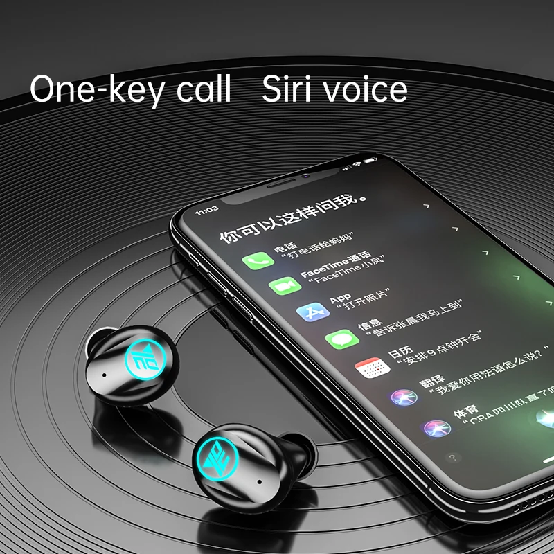 Горячая Распродажа TWS Bluetooth-совместимые наушники для всех смартфонов спортивные