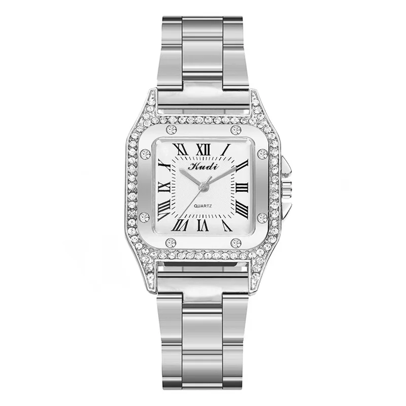 

YUNAO New Style Square Ladies Steel Band Watch Fashion Roman Diamond Gold Ladies Watch Alloy Quartz Watch 2021 New hot sale
