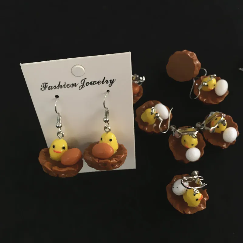 Новинка креативные забавные массивные серьги ручной работы в виде цыпленка