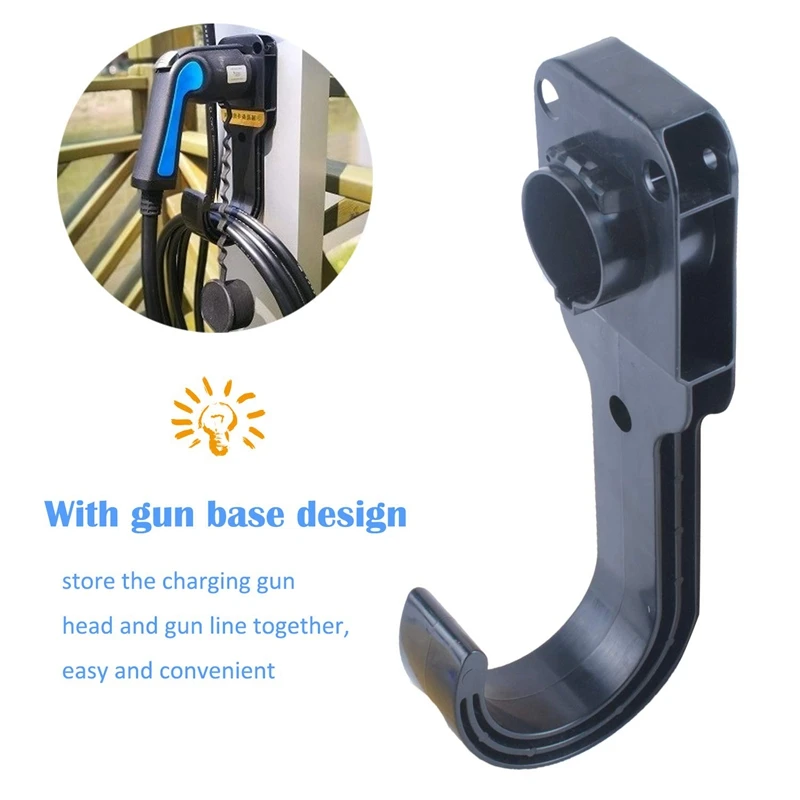 

Cord Holder EV Charger Nozzle-Holster Dock and J-Hook Combination for J1772 Connector