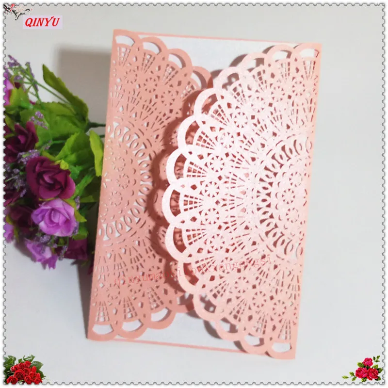 Многоцветная лазерная резка Роскошная Флора свадебные пригласительные открытки
