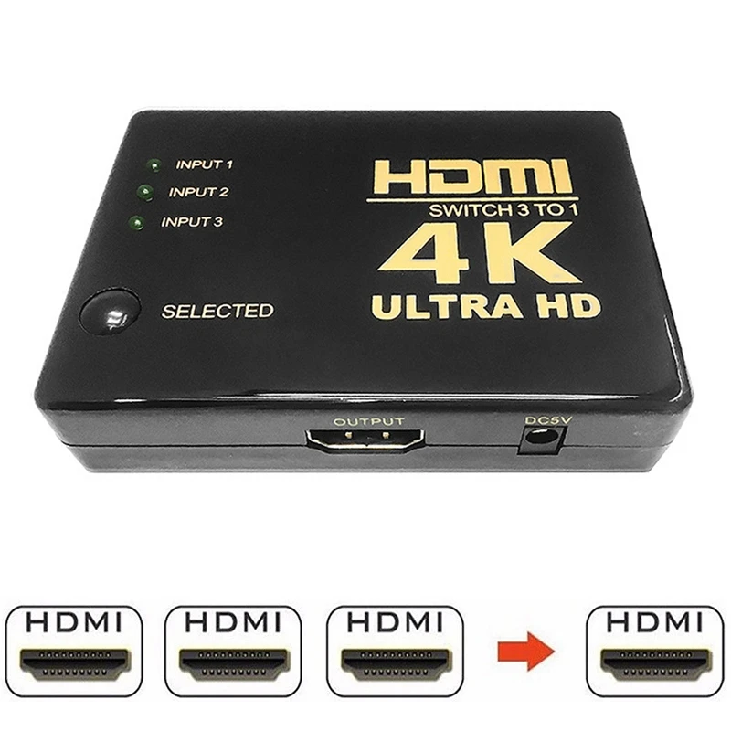 1080P HDMI видеопереключатель 4K x 2K сплиттер 3 входа 1 выход переключатель для DVD TV PS4/3| |