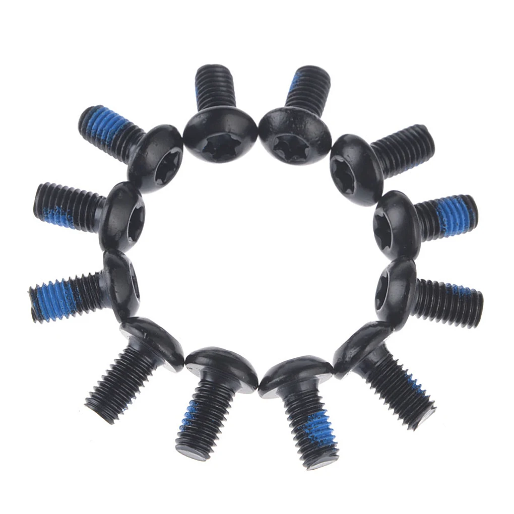 

12pcs Hex Scoket Stainless Steel T25 Cycle Bicycle Brake Disc Bolts Screw Mountain Bike Brake Rotor Mtb Cycling M5*9 Screws