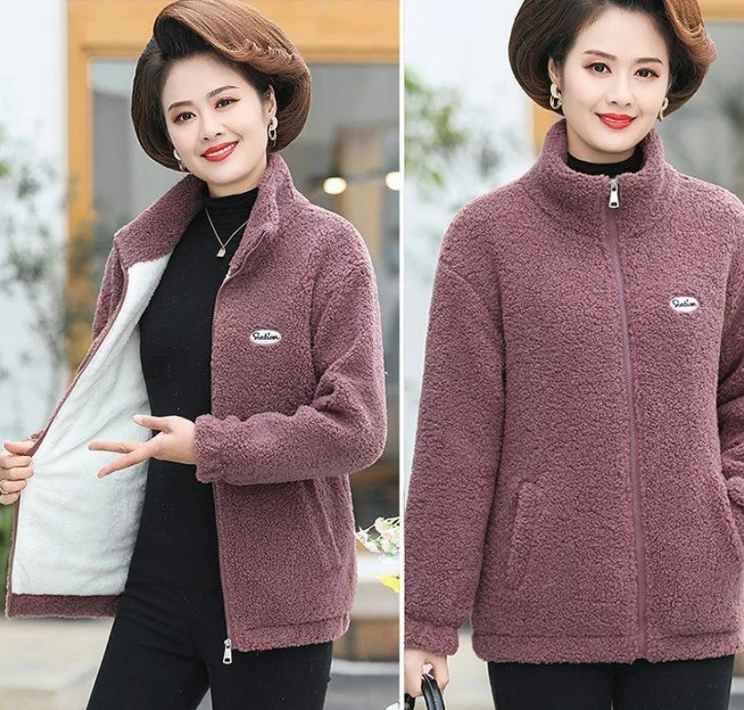 

Women Fleece Jackets Coats sportswear Stand Collar Womens Warm Faux Lamb Wool Jacket Outerwear Jackets