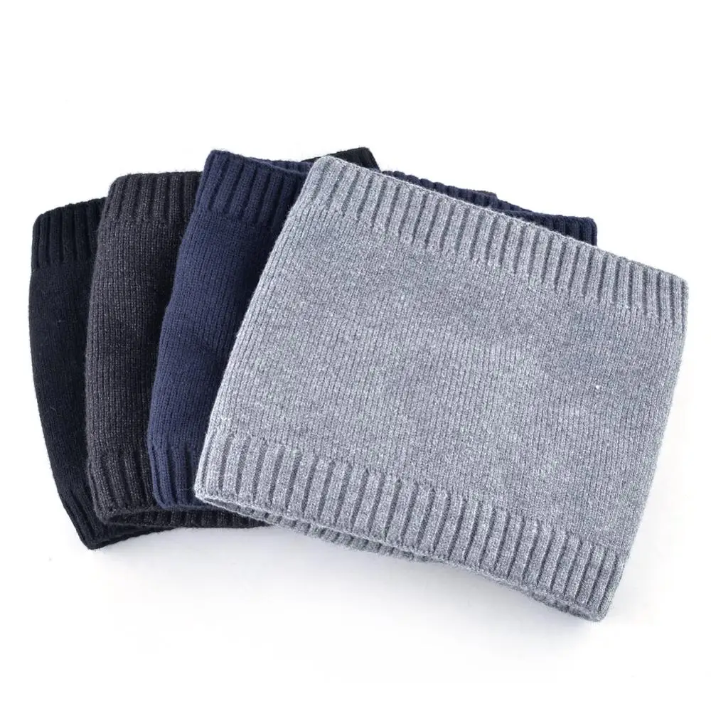 Зимняя шапка шарф Наборы для мужчин двухслойные бархатные шапочки однотонный