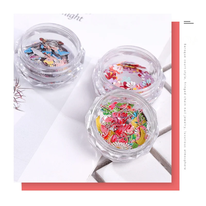 Цветные цветы листья маргаритки звезды фламинго русалки буквы дизайн ногтей