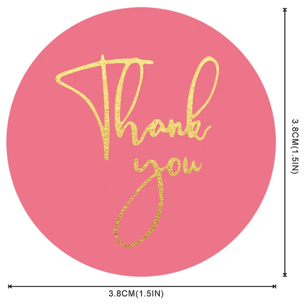 

500pcs/roll Colorful Thank You Sticker Gold Baking Seal Labels Diary Stationery Sticker Birthday Party Sticker