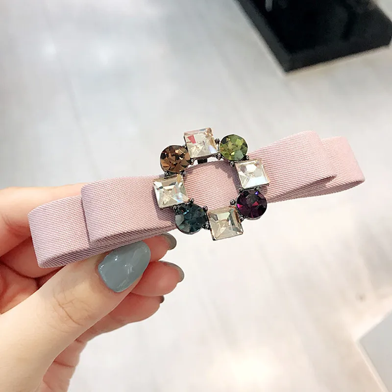 Корейский простой держатель для хвоста головной убор девочки бант Кристалл