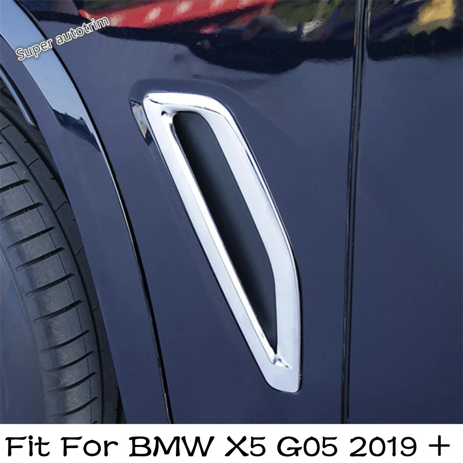 

Боковой кузов автомобиля, вентиляционное отверстие потока, крыло, декоративная крышка, отделка для BMW X5 G05 2019-2022, хромированные аксессуары, в...