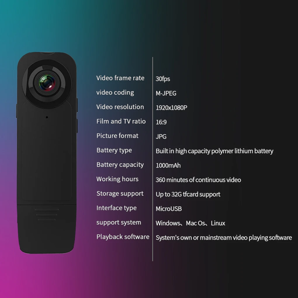 

Night View HD Camera Real-time Recording Motion Detection Video Recorder Portable Conference Cam