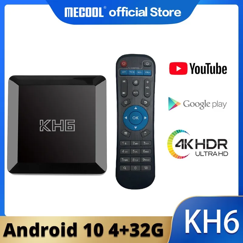 ТВ-приставка Mecool KH6 на Android 10 0 голосовой помощник 4K 3D Wi-Fi 2 4 ГГц и 5 8 Гб ОЗУ 32 ГБ 64