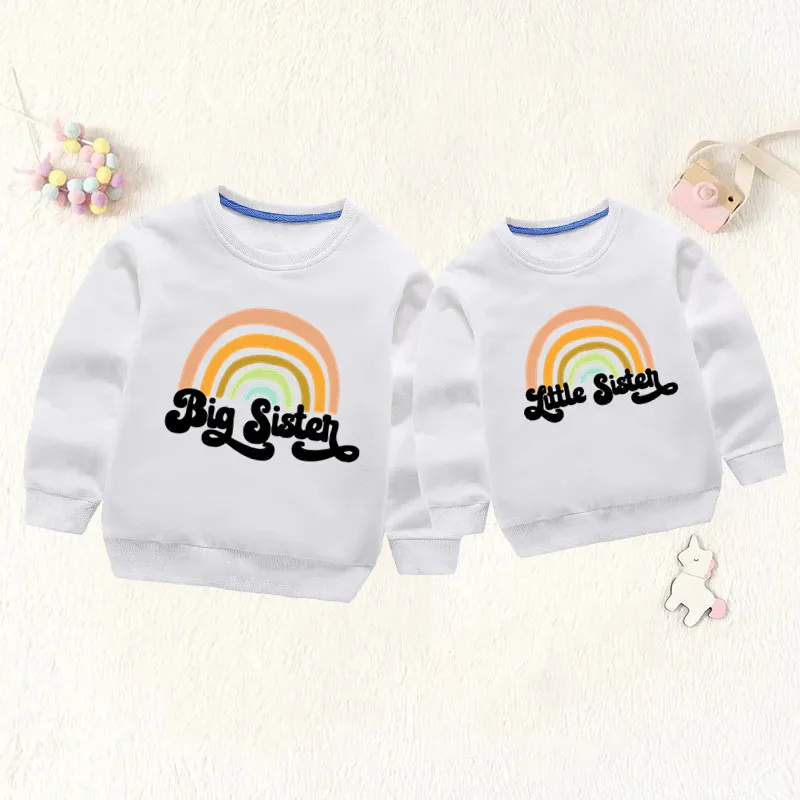 

Детский хлопковый свитшот с радужным принтом, для девочек