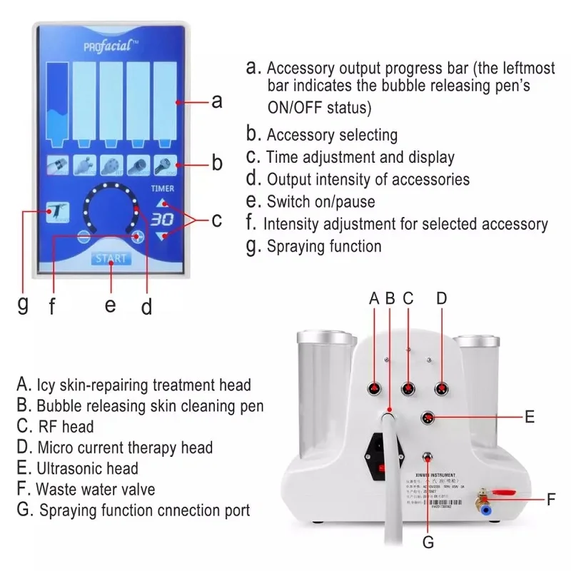 

7 in 1 Hydra Dermabrasion Peel Clean Skin Care BIO Light RF Vacuum Face Cleaning Water Oxygen Jet Hydro Peeling Machine