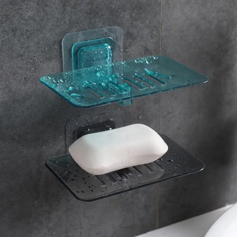 

soap dish tray box container suction bathroom hardware soap dish bathroom shower soap box dish storage 1pcs