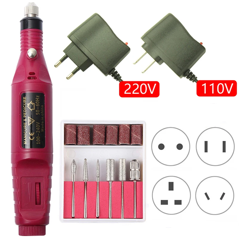 Electric Manicure Machine Professional Nail Drill Kit Ceramic File Pedicure Art Polishing Tool | Красота и здоровье