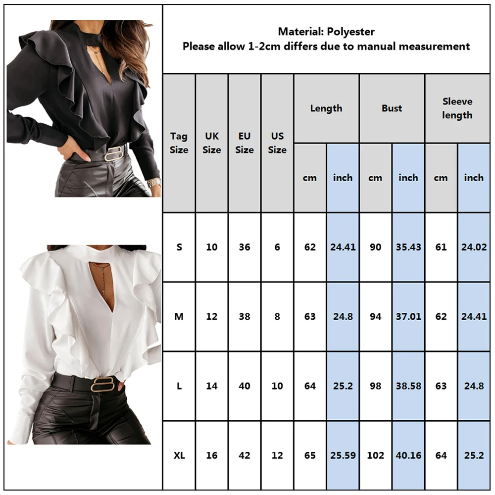 

Women Blouse And Shirt Spring V Neck Ruffle Long Sleeve Shirt Tops Office Lady Elegant Blouse Shirt Female Solid Casual Tops D30