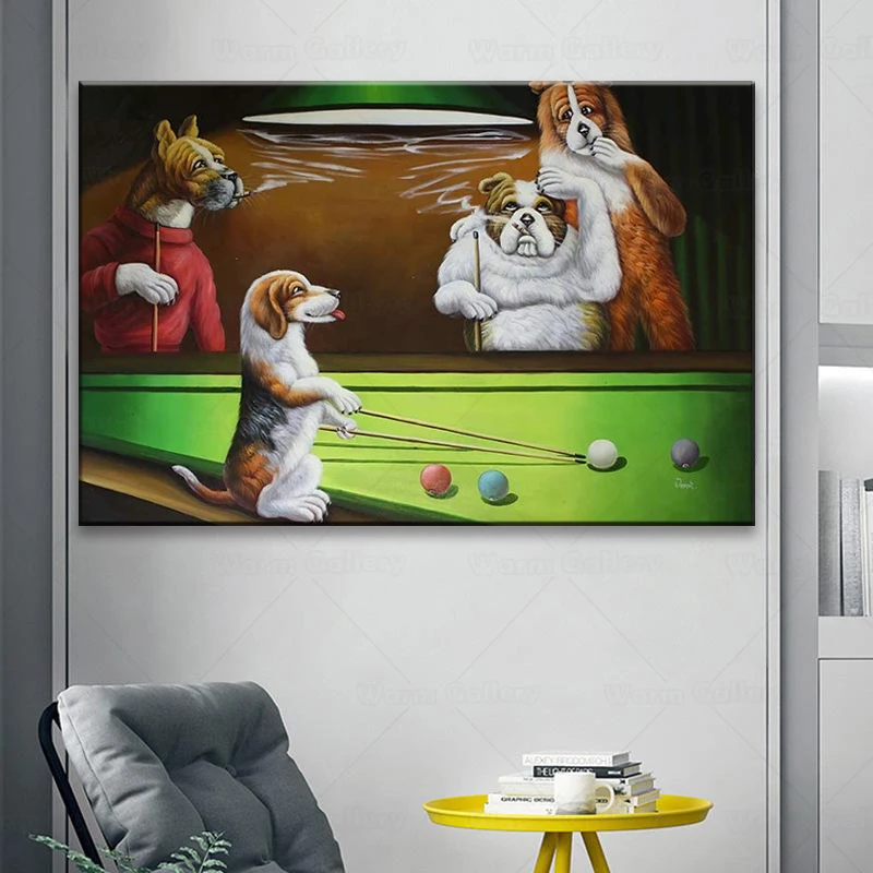 Настенная Картина на холсте с изображением собак играющих в бассейн | Дом и сад