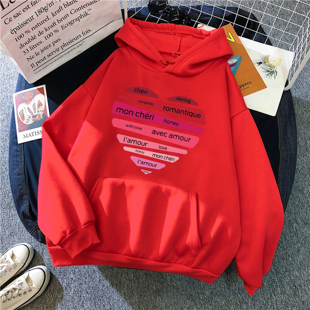 

Mon Cheri Honig Prints Pullover Frau Mode Hip Hop SweahoodiesFleece Warmen Oversize Kleidung Herbst Oansatz Weibliche