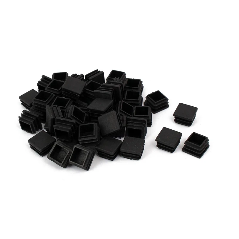 

HOT Chair Leg Plastic Blanking End Cap Square Tube Insert Black 20mmx20mm 50pcs