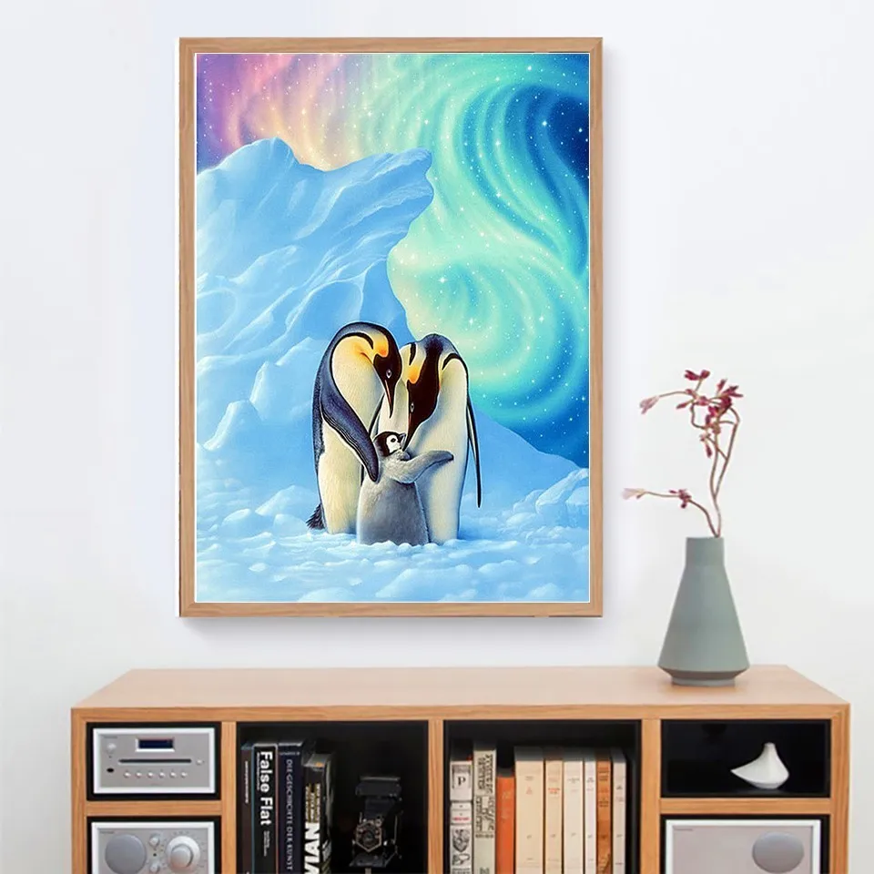 AZQSD Алмазная картина Снежный Пингвин 5d Diy Бриллиантовая мозаичная фигурка