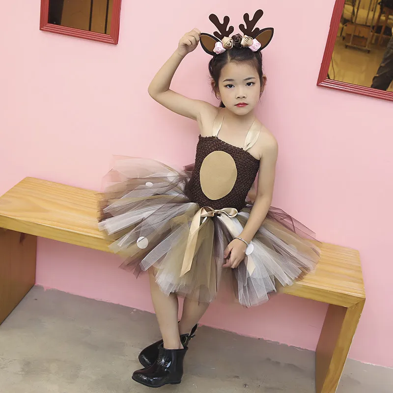 Girls Dress New Year Elegant Children Party Princess Wedding for Birthday with Hair Hoop | Детская одежда и обувь