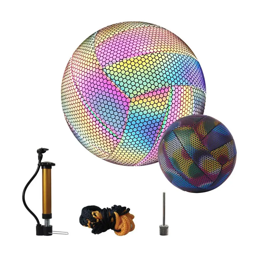 

Holographic Glowing Volleyball Durable Innovative Reflective Volleyball Night Light Up Ball Socer Outdoor Without Batteries