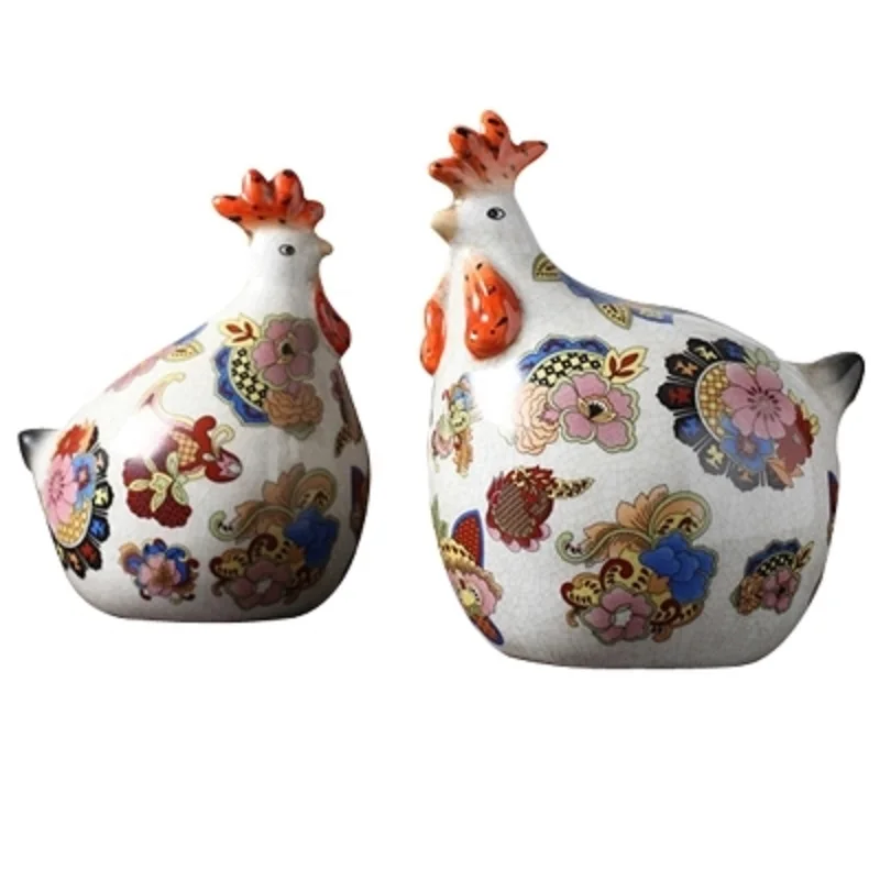 Керамическая художественная Статуэтка курицы декоративное украшение для