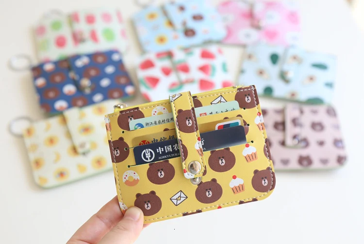 Новинка, корейский милый держатель для карт Kawaii, 6 карт, Женская посылка, кошелек, подарок на день рождения для девочек и мальчиков